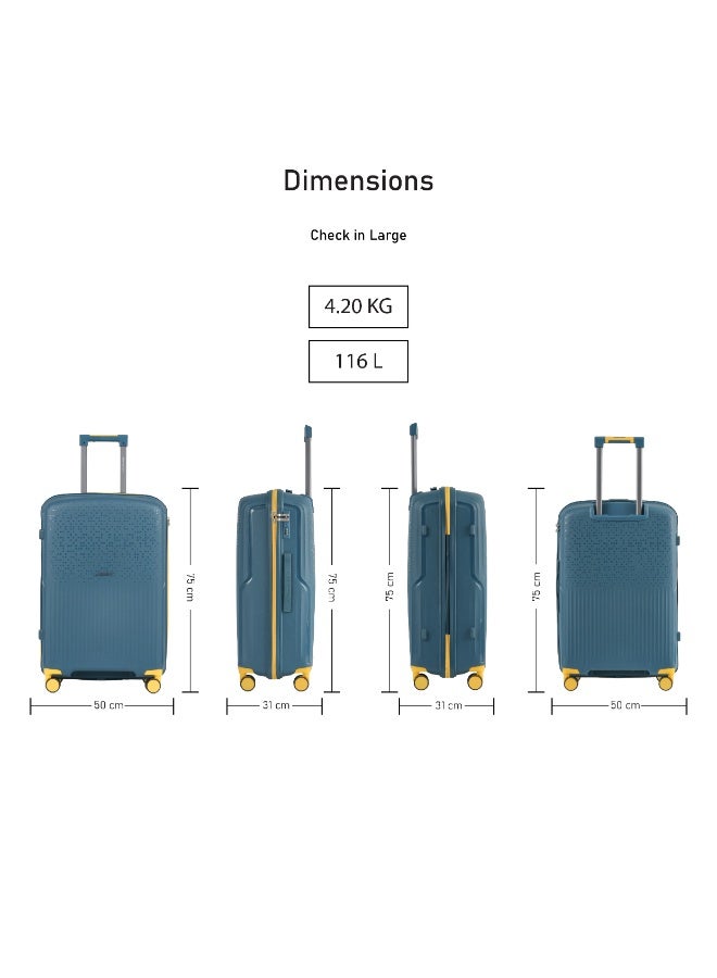 ايجل اكسبريس حقيبة سفر ترولي إيغل إكسبريس نيون إكس بهيكل صلب من مادة PP – 28 بوصة – لون أزرق طاووسي - Image 3